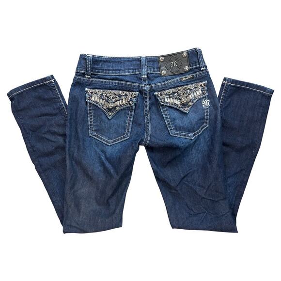 Miss Me JP4656S Skinny beaded flap pocket jean 27 (A19) - Picture 1 of 7
